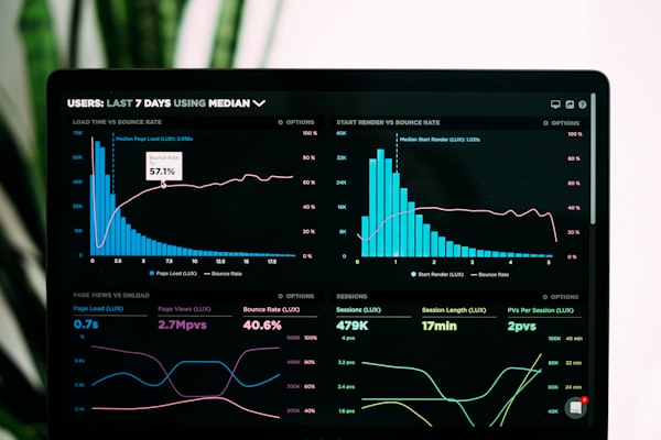Ilustrasi analisis data dan tren teknologi informasi